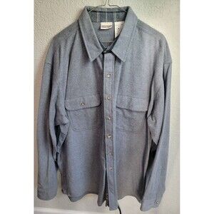 Field & Stream Men’s XL Tall Blue Chamois Flannel Shirt Heavy Cotton Button Up
